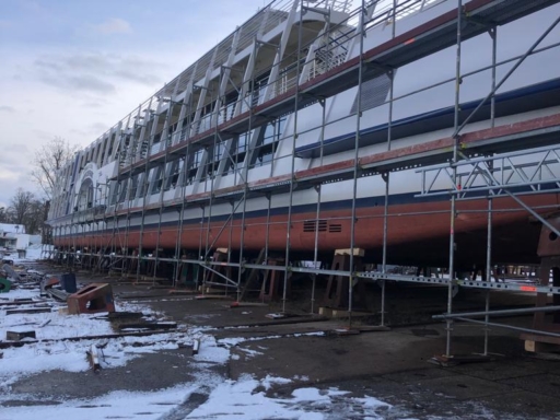 2024-01-16-Umbau Cosel Gerüst Backbord The saloon ship